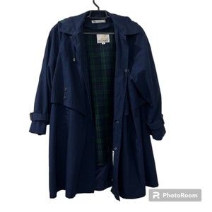 Misty Harbor Womens Blue Hooded Removable Lining Padded Parka Jacket Size 10P